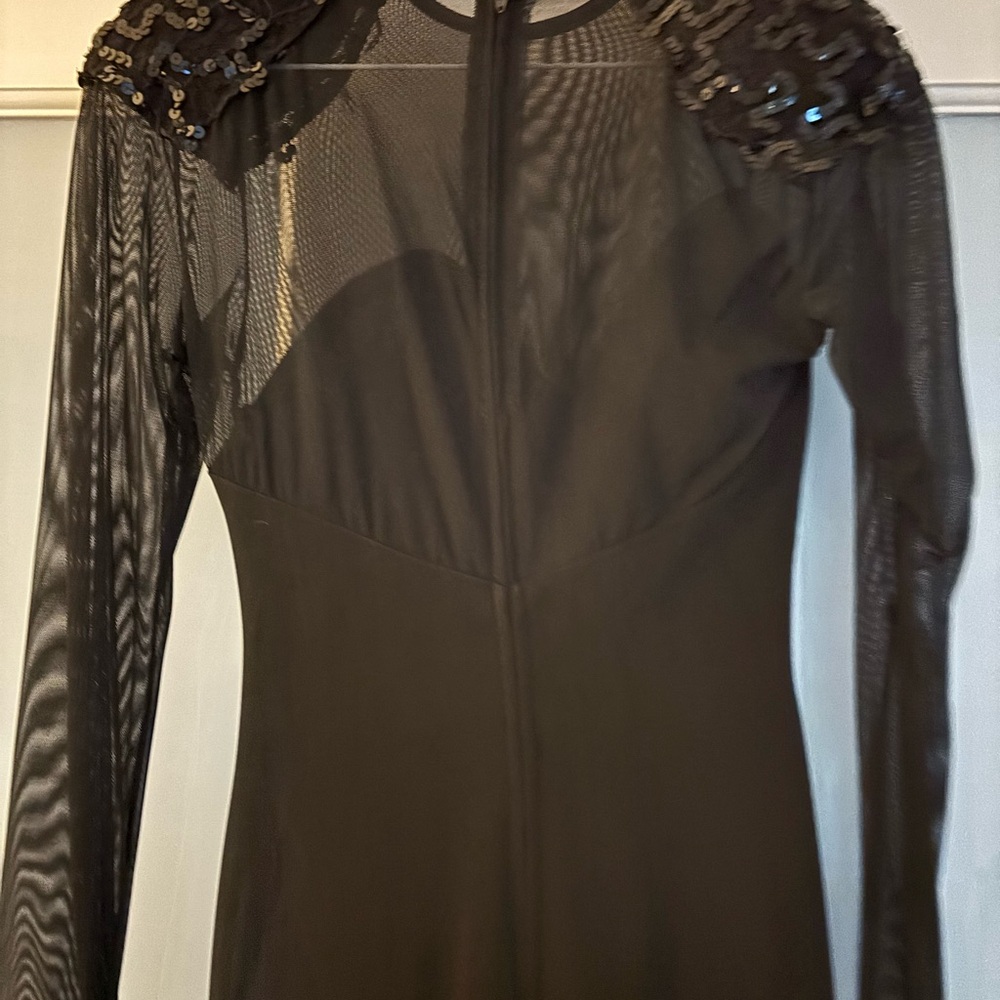 Adam Black Long Sleeve Dress with Sequin Detail - Picture 5 of 7
